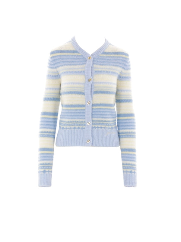 Stripe Jacquard Cardigan