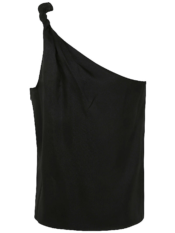 Adiran One-shoulder Silk Sleeveless Top