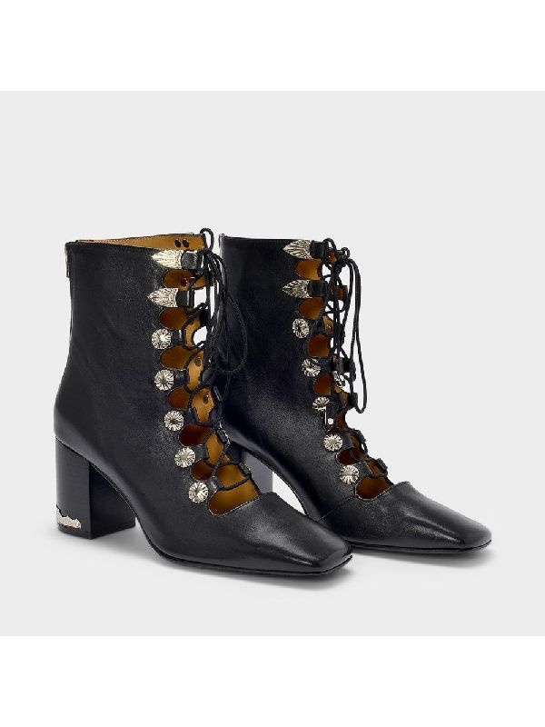 Lace-up Buckle Leather Boots