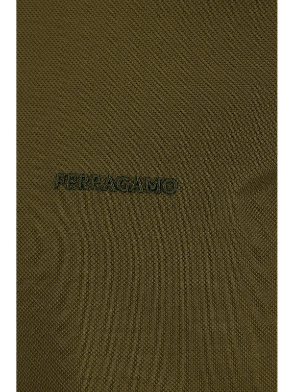 FERRAGAMO - Chest Logo Cotton Polo Shirt - Jente