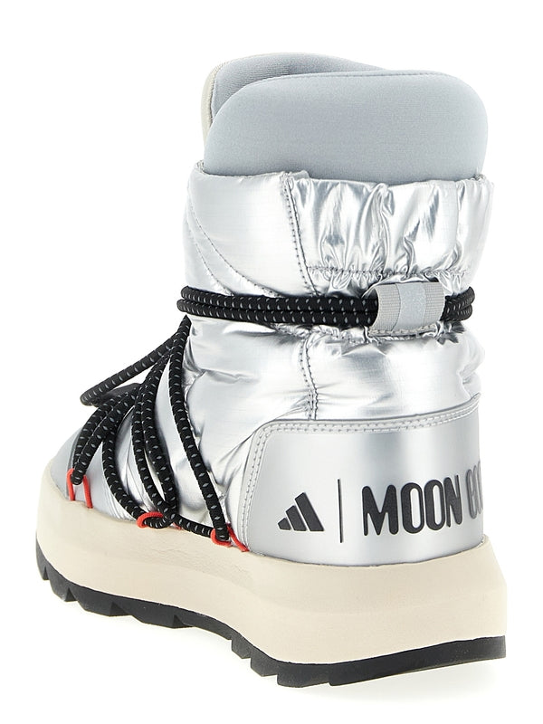 Adidas Silver Lace-Up Boots
