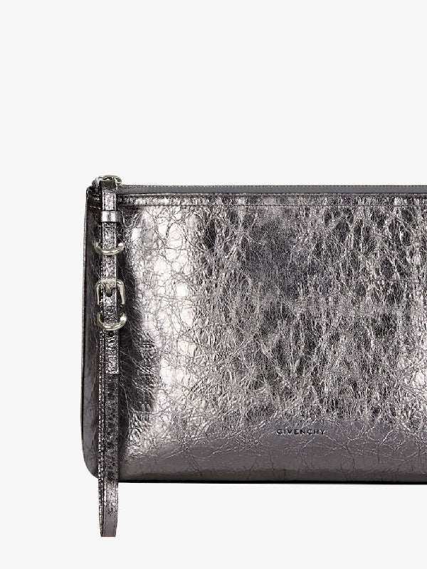 Voyou Metallic Leather Clutch