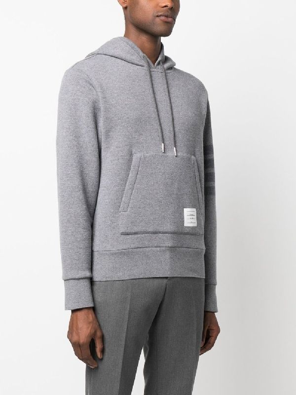 Diagonal Bar Wool Hoodie Knit