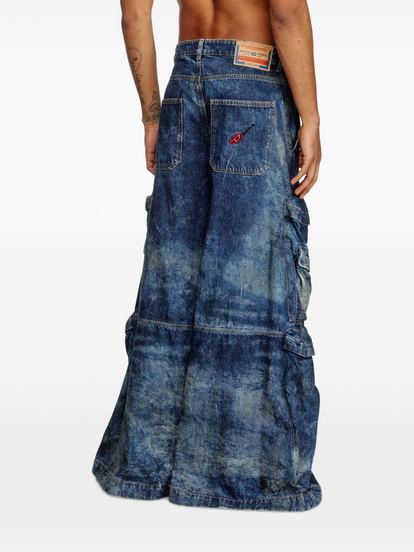 Wide Cargo Denim Pants