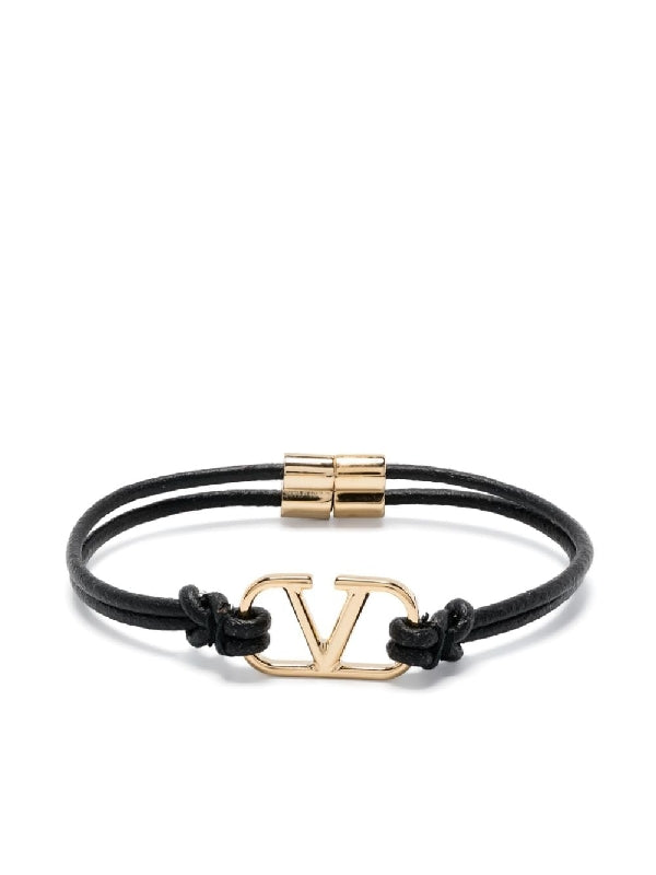 Signature V Logo Pendant Knot Bracelet