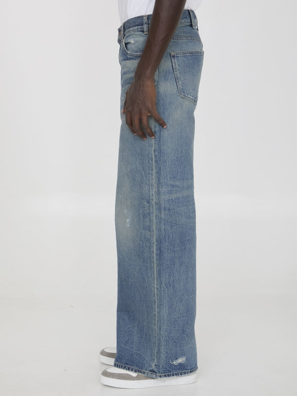 Washed Denim Pants