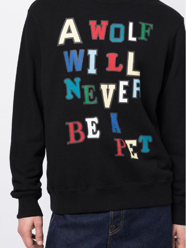 Slogan Printing Crew Neck Sweatshirt