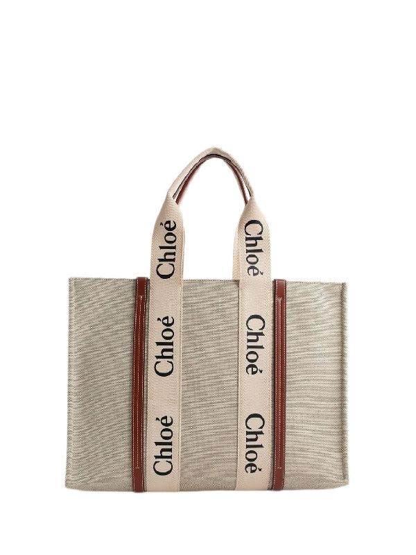 Woody Linen Canvas Large Tote
  Bag