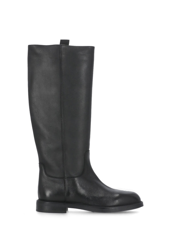 Black Leather High Boots