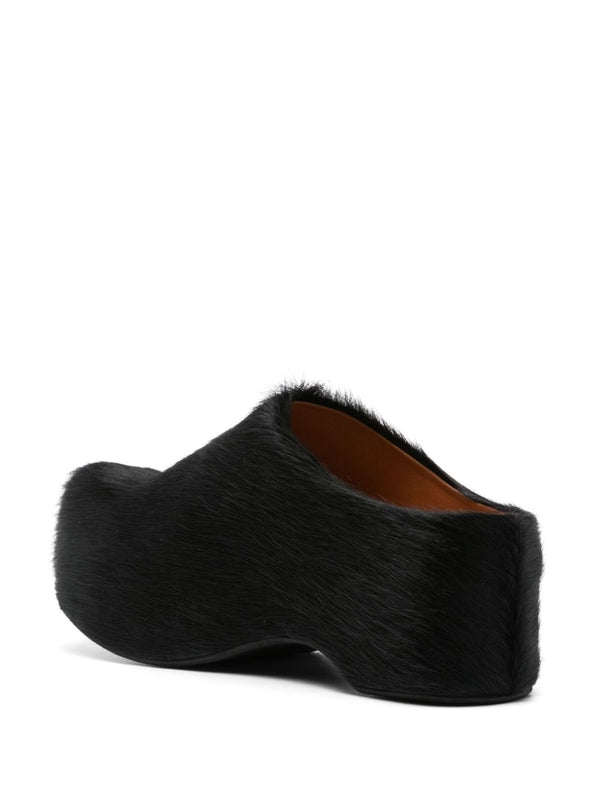 Calfskin Platform Mule Sandals