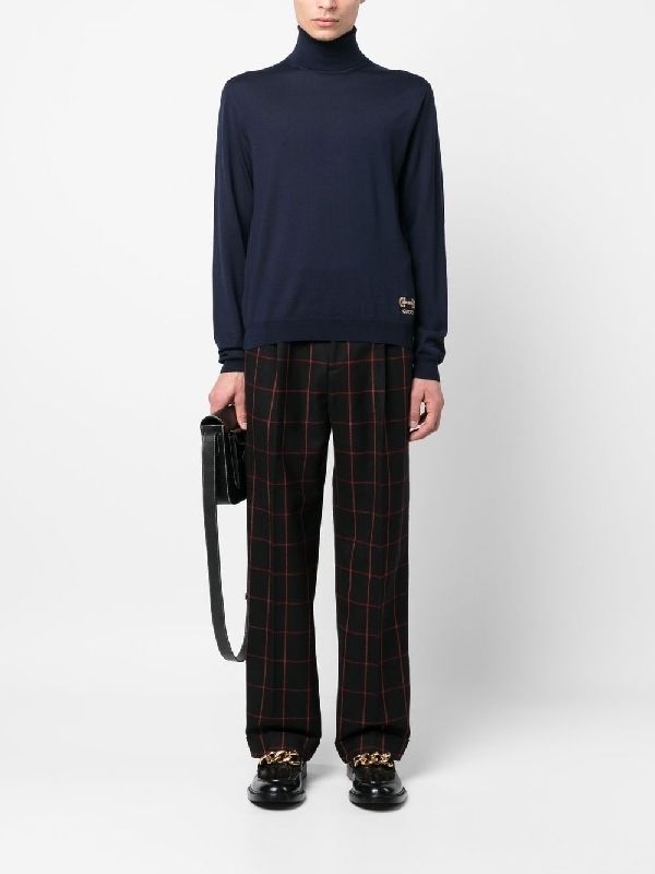 Check Pattern Wool Pants