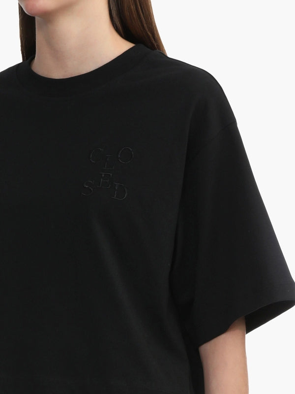 Crewneck Crop Cotton T-Shirt