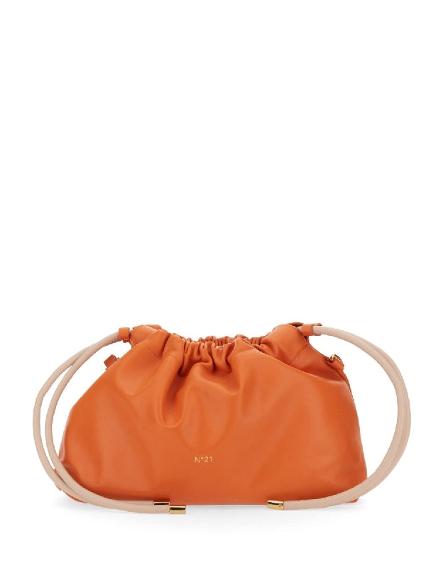 Eva Logo Leather Drawstring Shoulder Bag