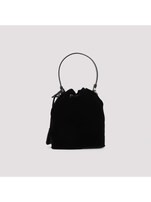 Triangle Logo Velvet Bucket Bag