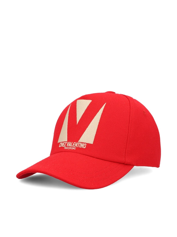 V Logo Cotton Baseball Cap