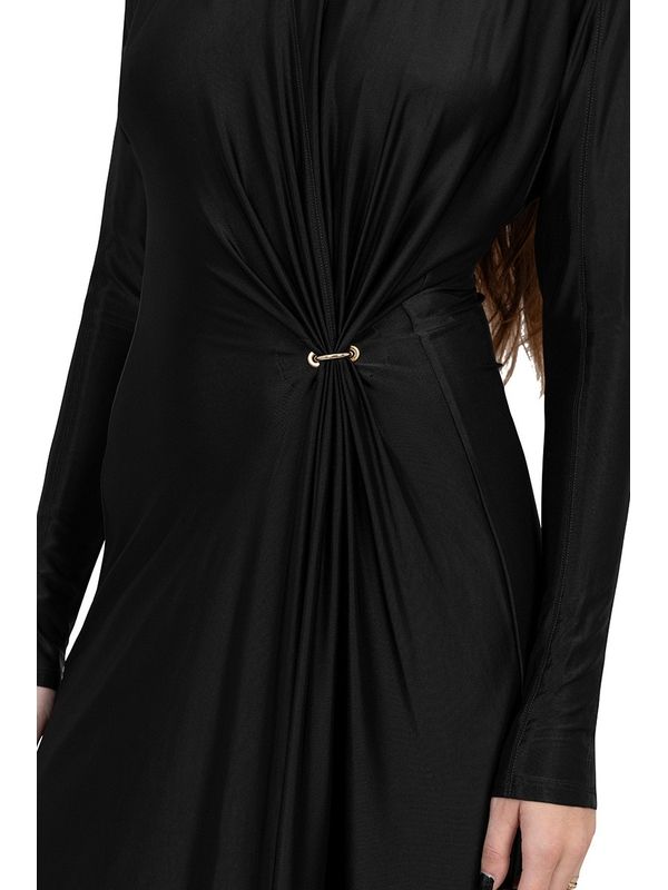 Black Drape Long Dress