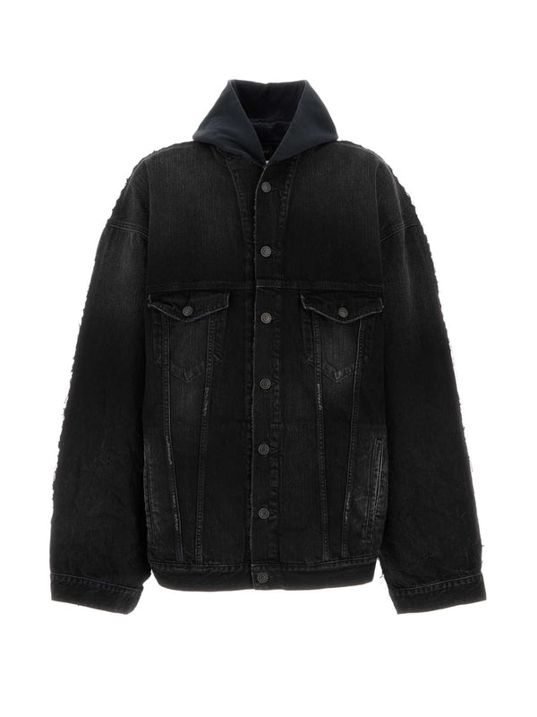 Back Logo Hood Trucker Jacket