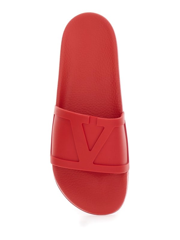 V Logo Rubber Slides
