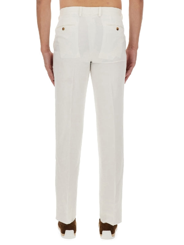 Linen Blend Straight Pants