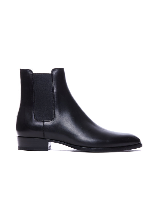 Black Leather Chelsea Boots