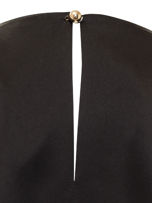 Metallic Charm Draped Detail Satin Blouse