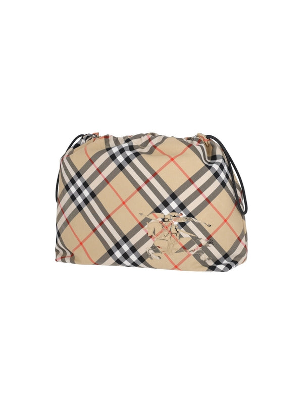 Ekx Check Drawstring Pouch Bag