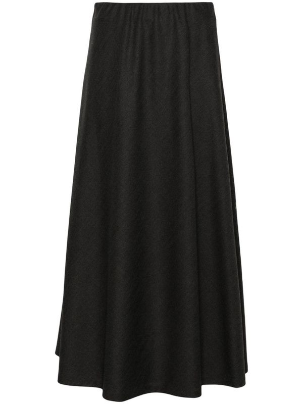 Wool Stretch Midi Skirt