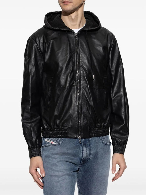 Ochs Hoodieed Leather Jacket