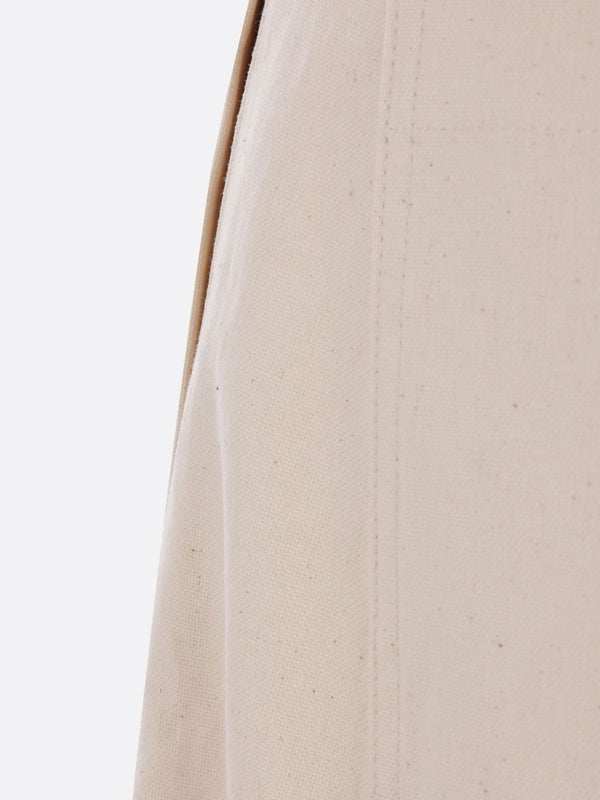 Belted Cotton Wide Pants