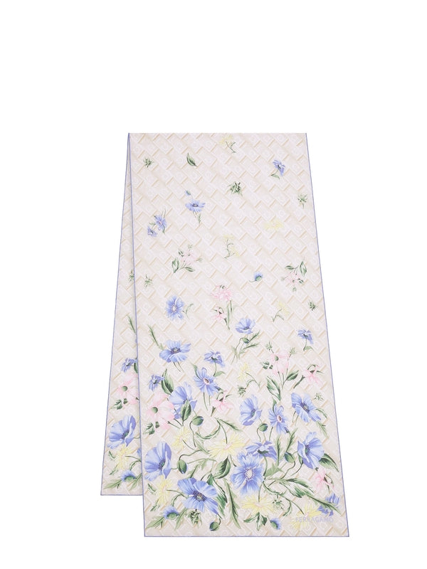 Gancini Flower Printing Silk Scarf