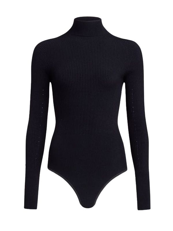 High Neck Rib Knit Bodysuit