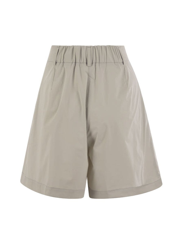 Pleated Detail Nylon Shorts