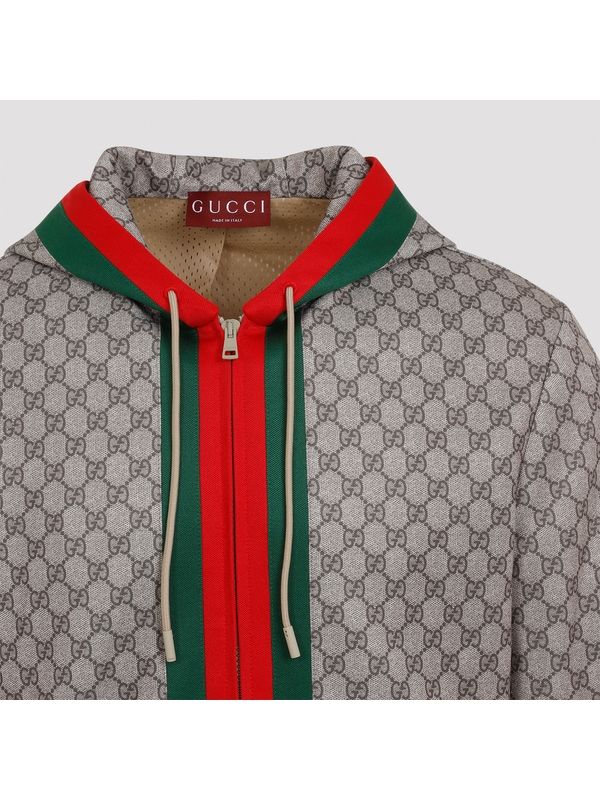 Web Drawstring Hooded Zip-Up