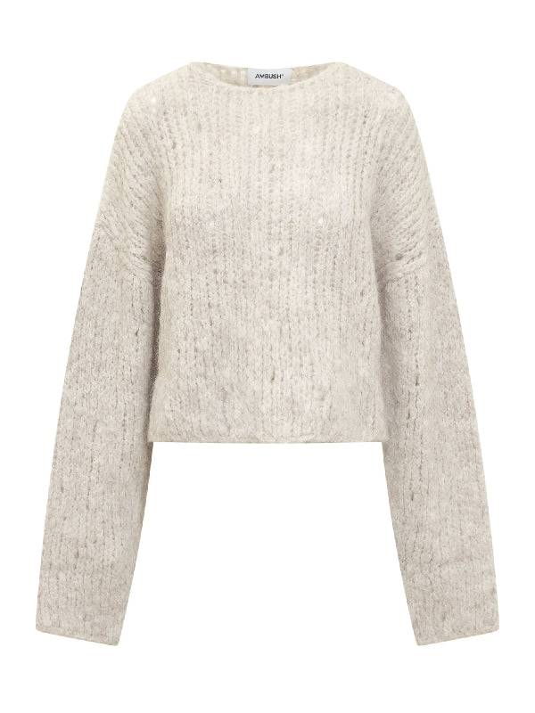 Mohair Blend Drop Shoulder Knit