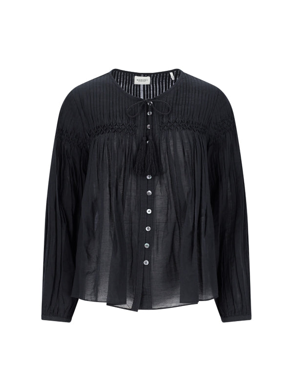 Abadi Pleated Tassel Blouse