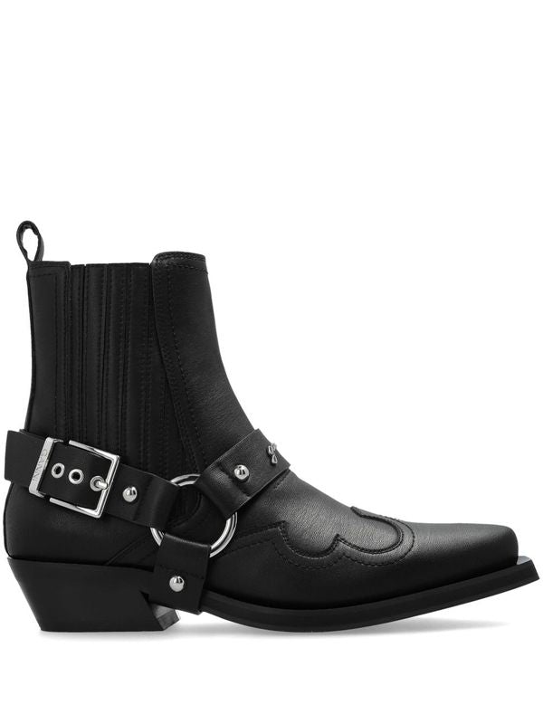 Western Buckle
  Leather Chelsea Boots