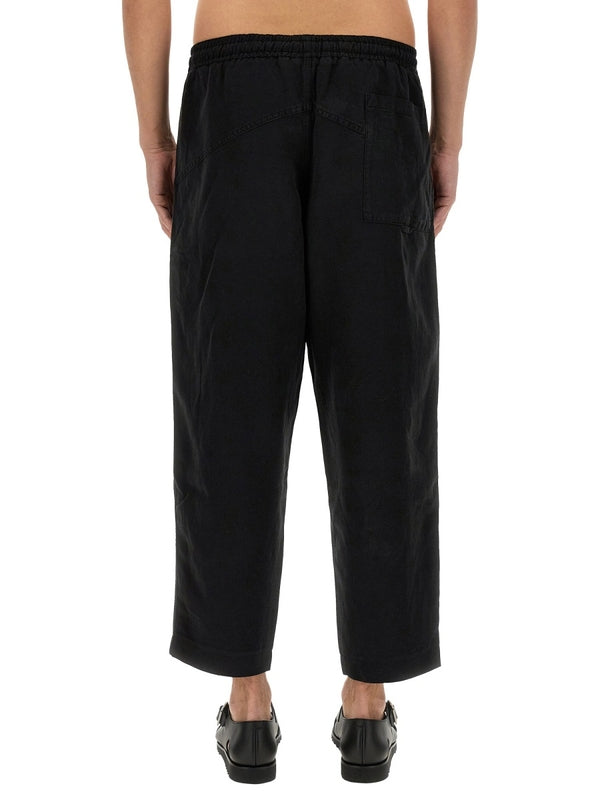 Drawstring Linen Blend Pants