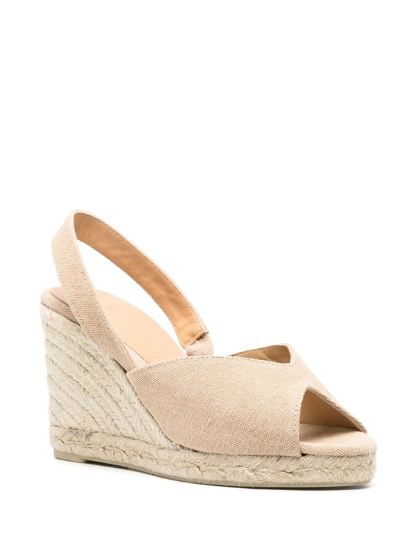 Castañer Beige Wedge Sandals