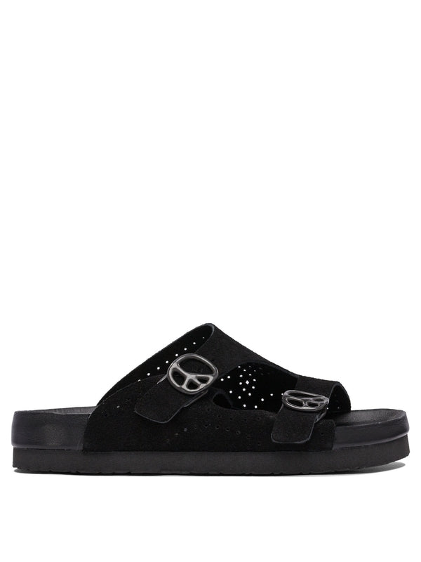 Metal Ornament Leather Sandals