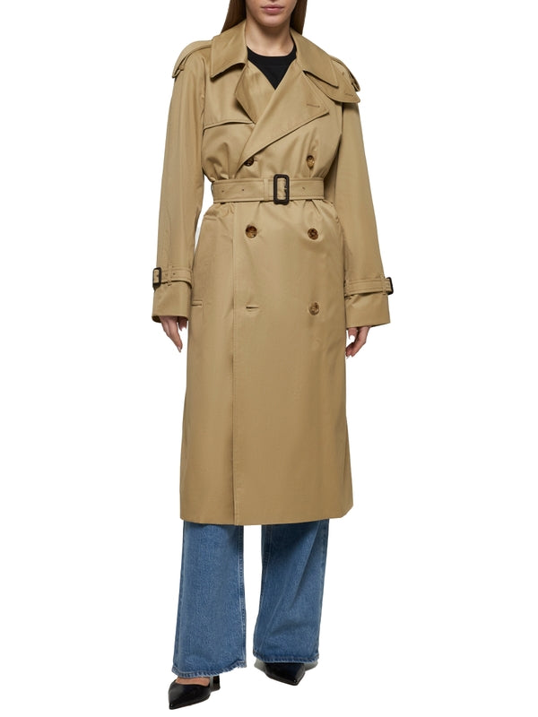 Beige Cotton Trench Coat