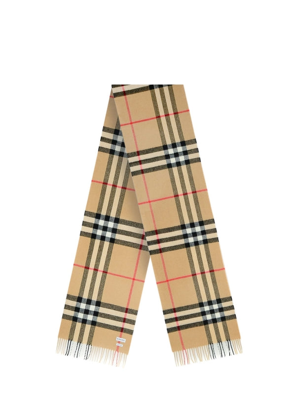 Burberry Beige Checked Wool Mufflers