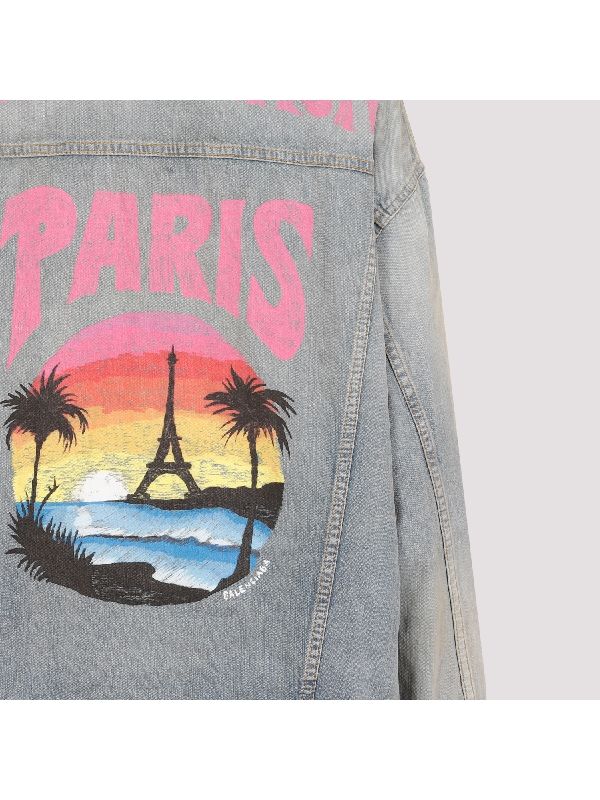 Paris Tropical Logo Denim Jacket