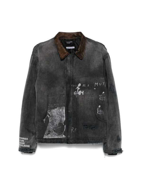 Vintage Washing Graphic Printing Cotton
  Jacket