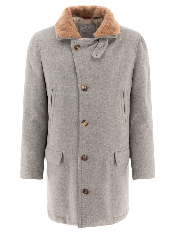 Shearing Detail Cashmere Coat