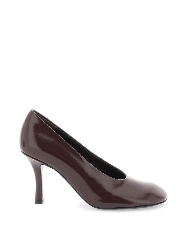 Almond Toe Patent Leather Pump Heel - Jente