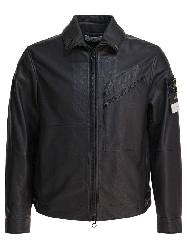 Wappen Patch Leather Jacket