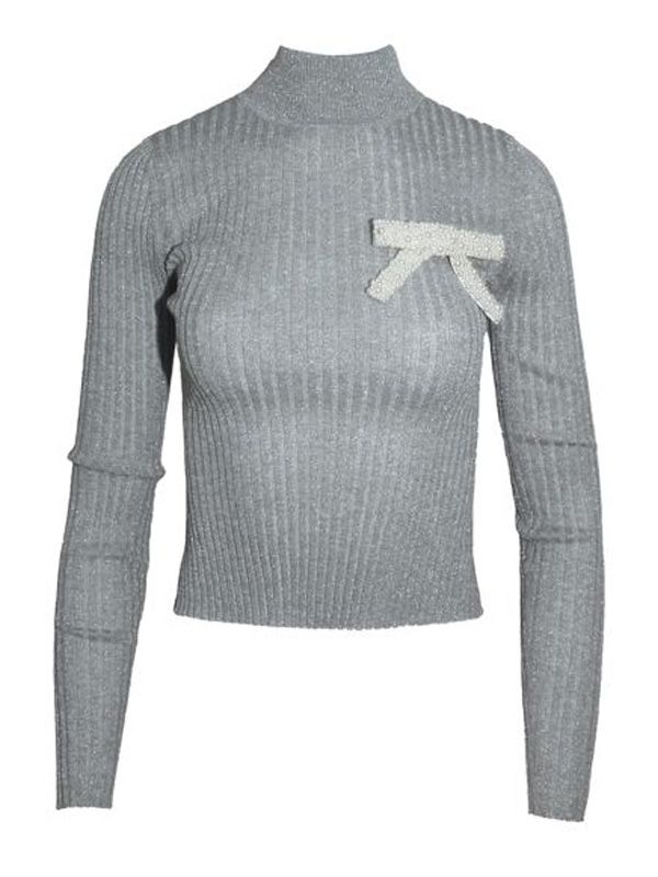 Bow Detail Long Sleeve Turtleneck Top