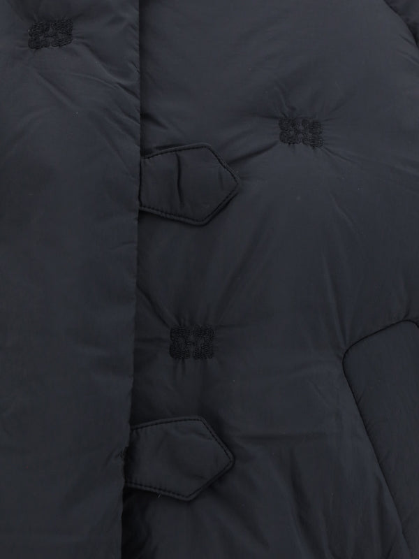 GANNI - Black Nylon Hood Padding - Jente