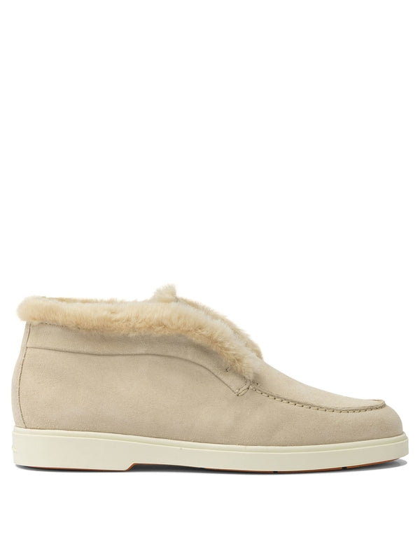 Santoni Beige Ankle Boots