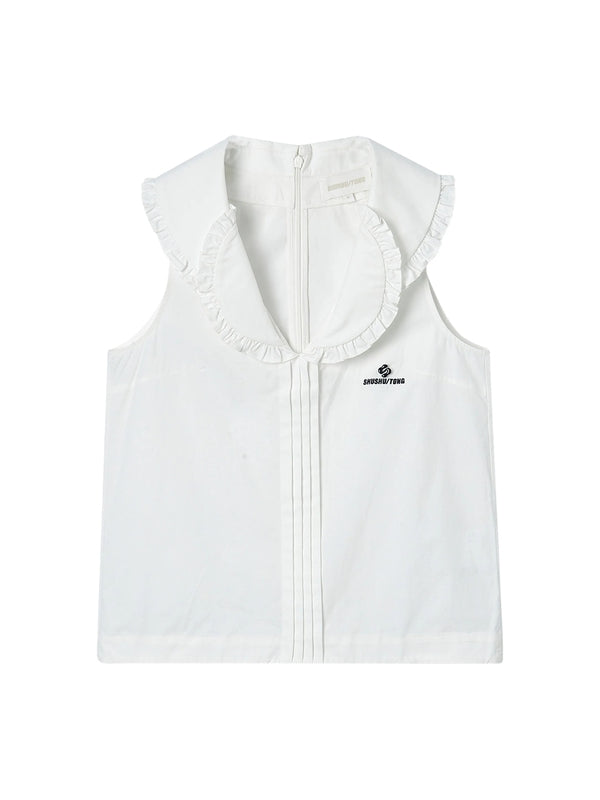 Ruffle Collar Sleeveless Top